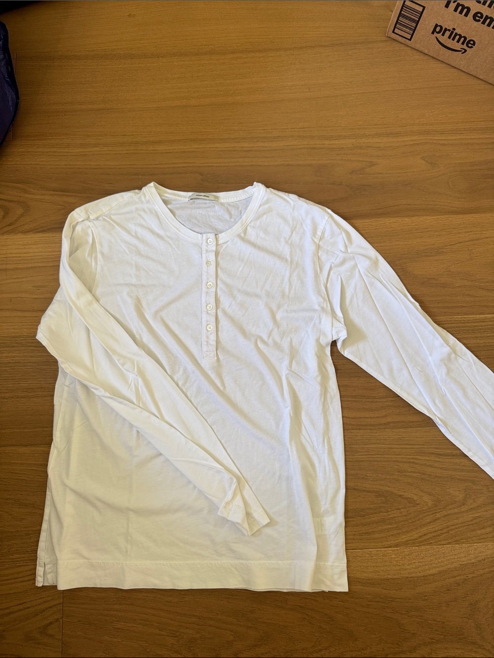 Adam Lippes White Long-Sleeve Henley